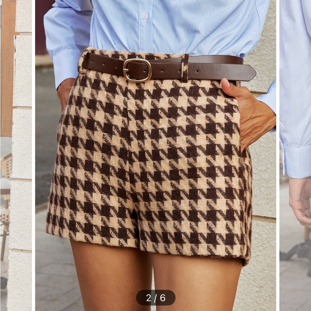 Chic Houndstooth Blazer and Shorts Set - Picture 5 of 12